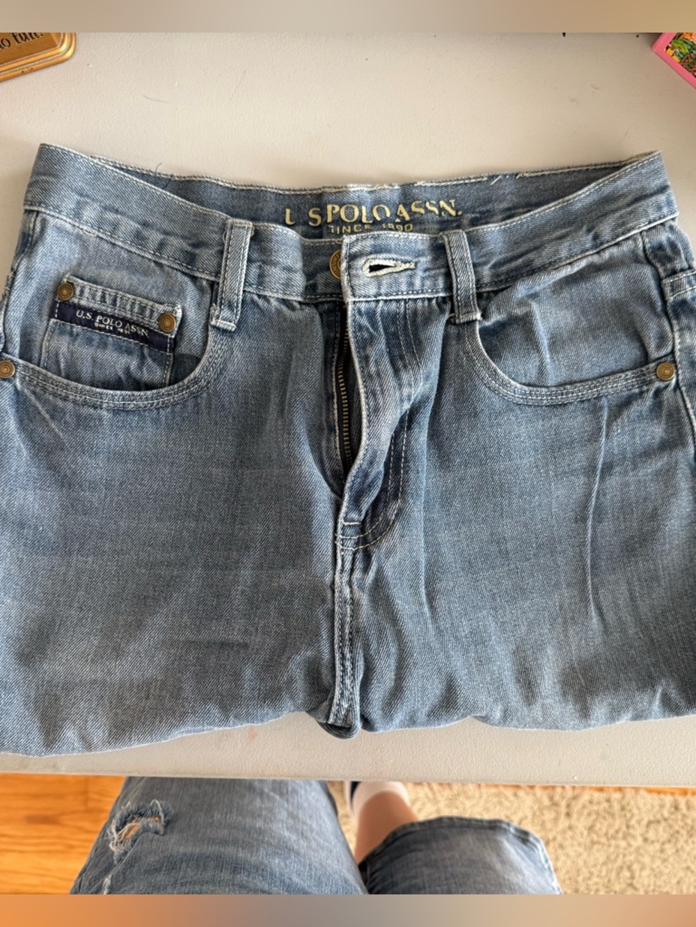 Vintage U.S. Polo Assn. Light Blue Jorts - Picture 3 of 6